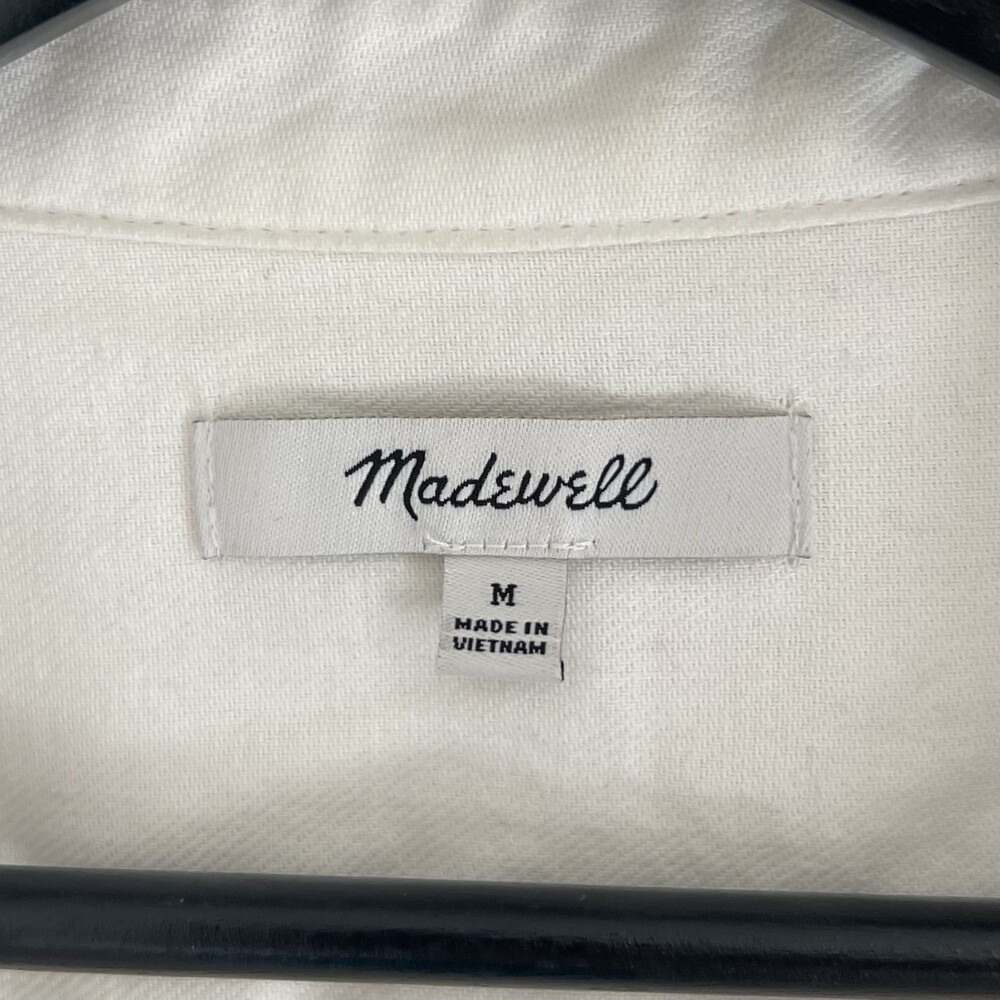Madewell White Cotton Courier Shirt Oversized Boxy Relaxed Button Up Medium EUC - Picture 6 of 7